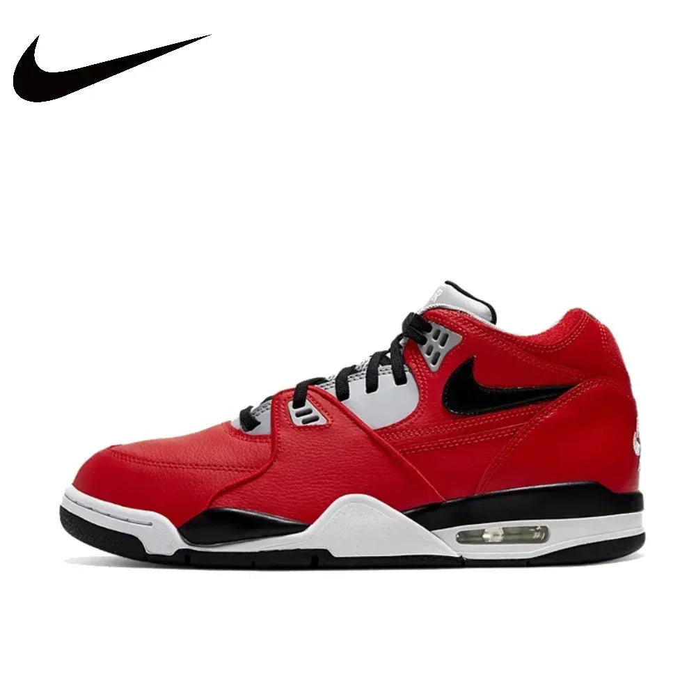 NIKE Original Flight Legacy comfortable and versatile men's mid-top retro basketball shoes red and white