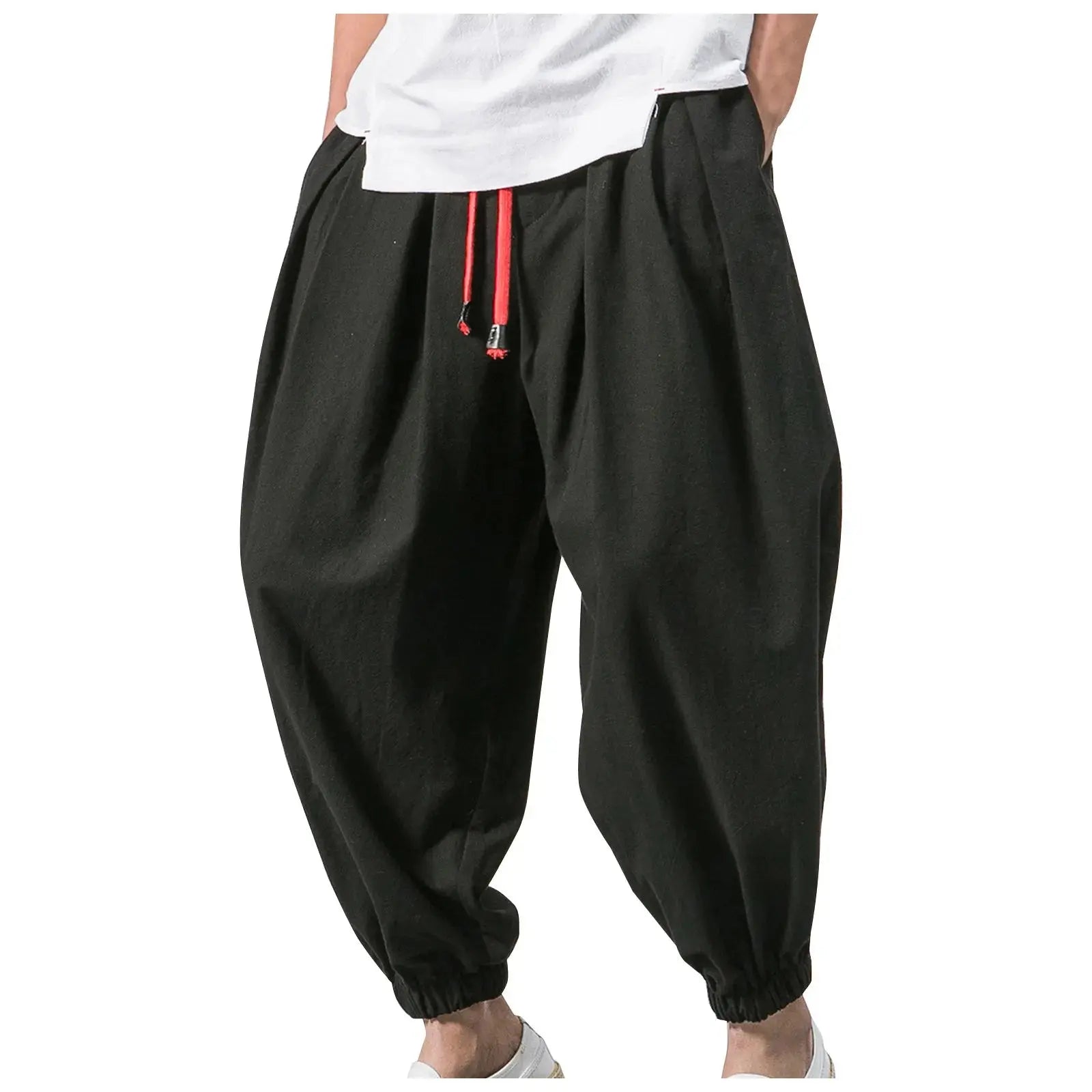 New Oversize Men Loose Harem Pants Autumn Chinese Linen Overweight Sweatpants High Quality Casual Brand Trousers Male Halalzen UK