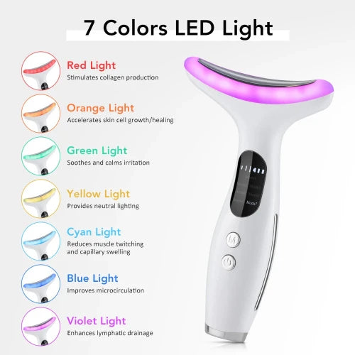 7-Color LED Face &amp; Neck Lifting Massager