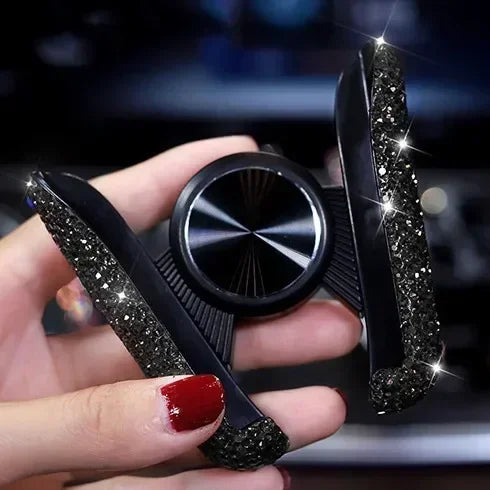 Crystal Car Phone Holder Car Air Vent Mount Clip Mobile Phone Holder Woman Diamond Auto Phone Bracket Interior Accessories Amagi