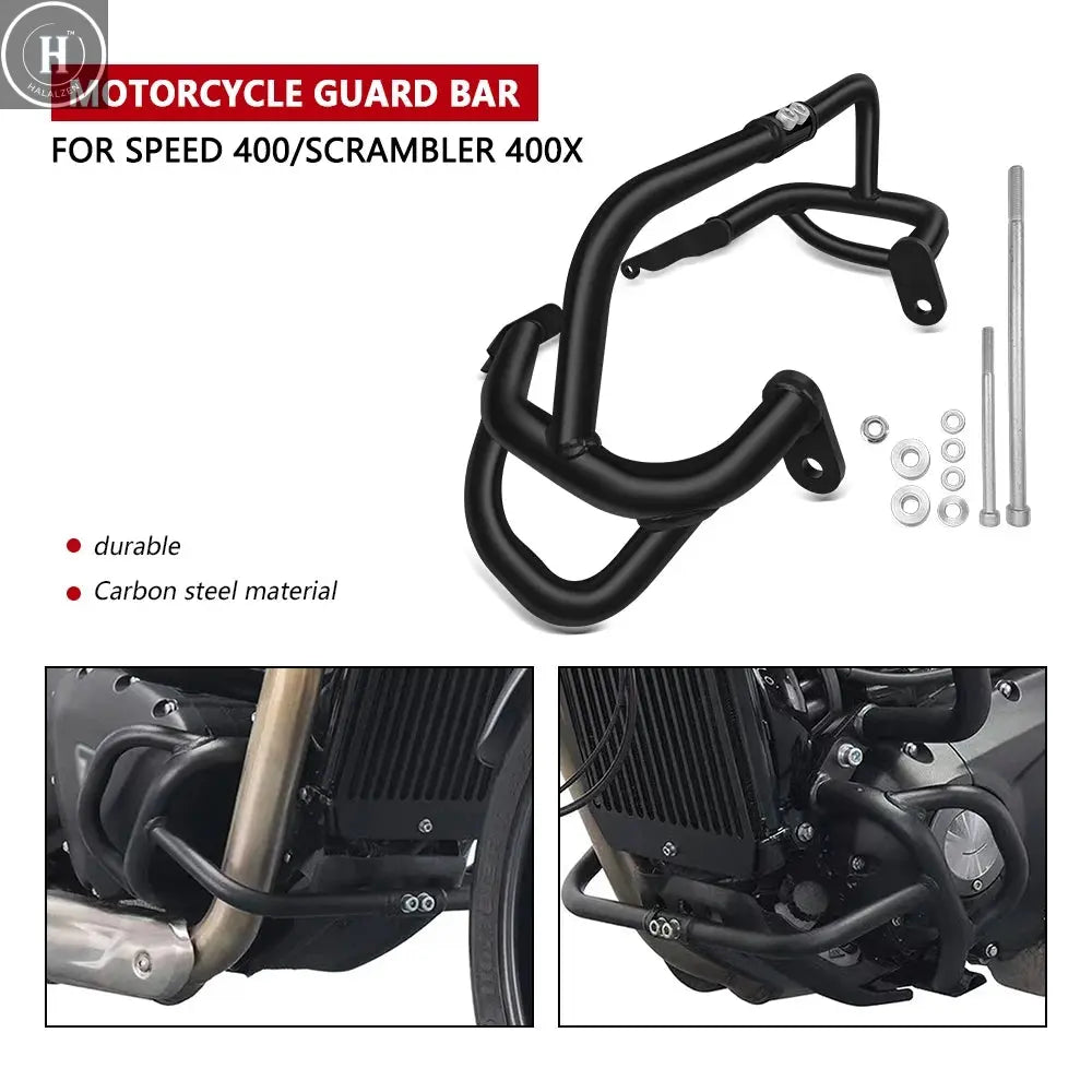 For Motorcycle Crash Bar Engine Guard Frame Protector Bumper Kit Speed400 SCRAMBLER 400 X 2024 2025 Speed 400 Scrambler 400X HALALZEN