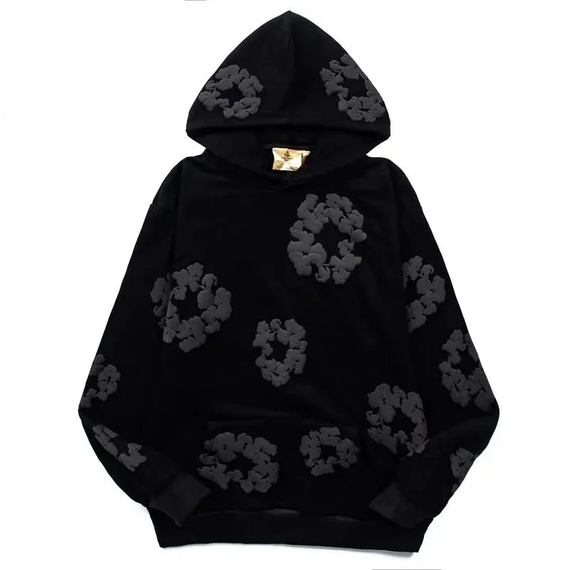 Wreath Hoodies Y2k Men Streetwear 3D Foam Cotton Women Sweatshrts Thicken Pullovers Kakazzy Hoodies Fashion Man Winter Clothes