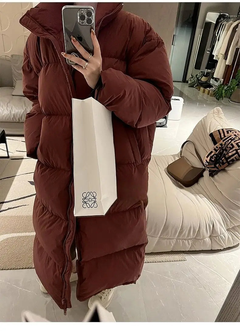 2024 Winter New Down Cotton X-long Parkas Women's Thick Warm Korean Padded Jacket Winter Clothes Waterproof Women Puffer Coat