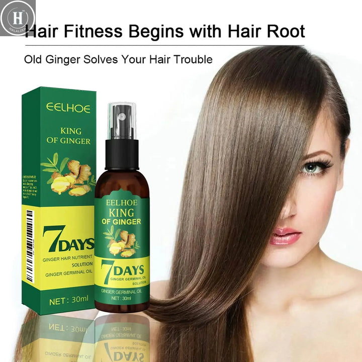 Ginger Oil Hair Booster Serum Spray Nourish Scalp Hair Follicles Refresh Control Oil Strengthen Hair Roots Nutrient Solution HALALZEN