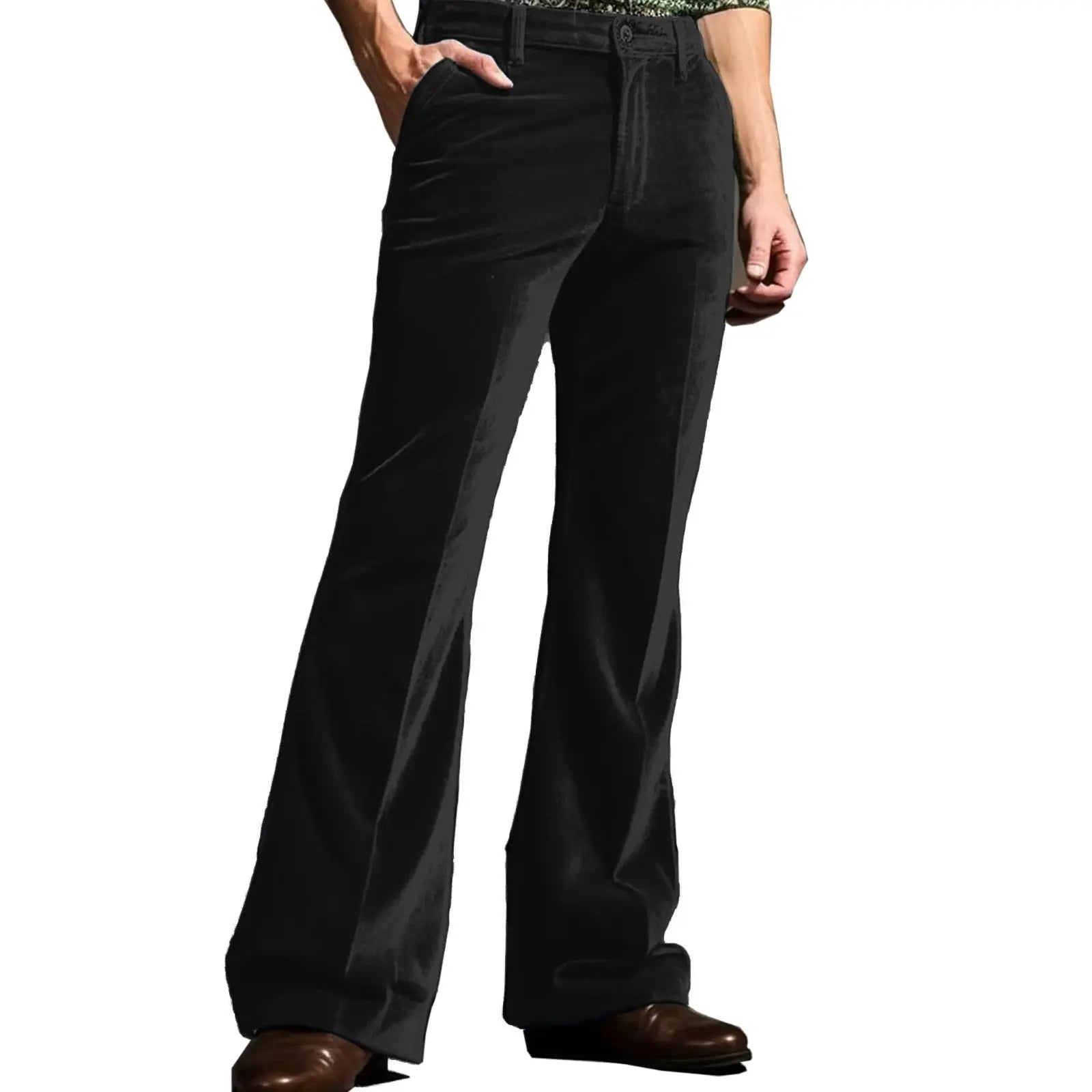 Men s Classic Fit Flared Dress Pants Elegant Solid Color Bell Bottom Trousers for Work Events Wedding Ceremony and Casual Wear Halalzen UK