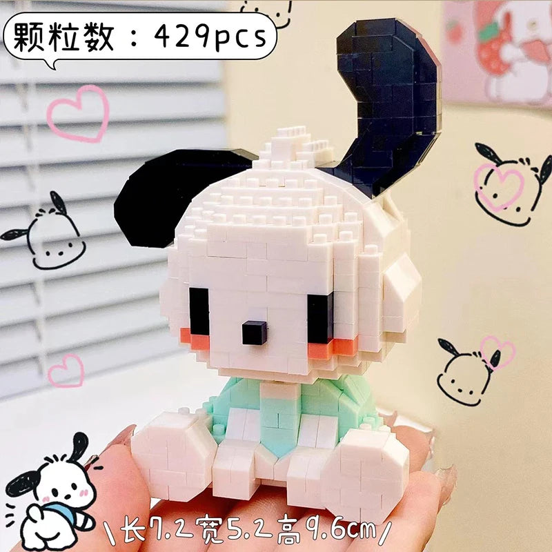 KEEPPLEY Sanrio Anime Hello Kitty My Melody Cinnamoroll Pompompurin Kuromi Building Blocks Girl Kid Holiday Christmas Gift