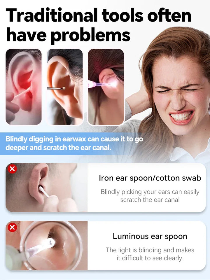 2025 New upgrade Visual Ear Wax Cleaner Camera Safe Earwax Removal Endoscope with 5M Camera Ear Cleaning Tools Ear Care
