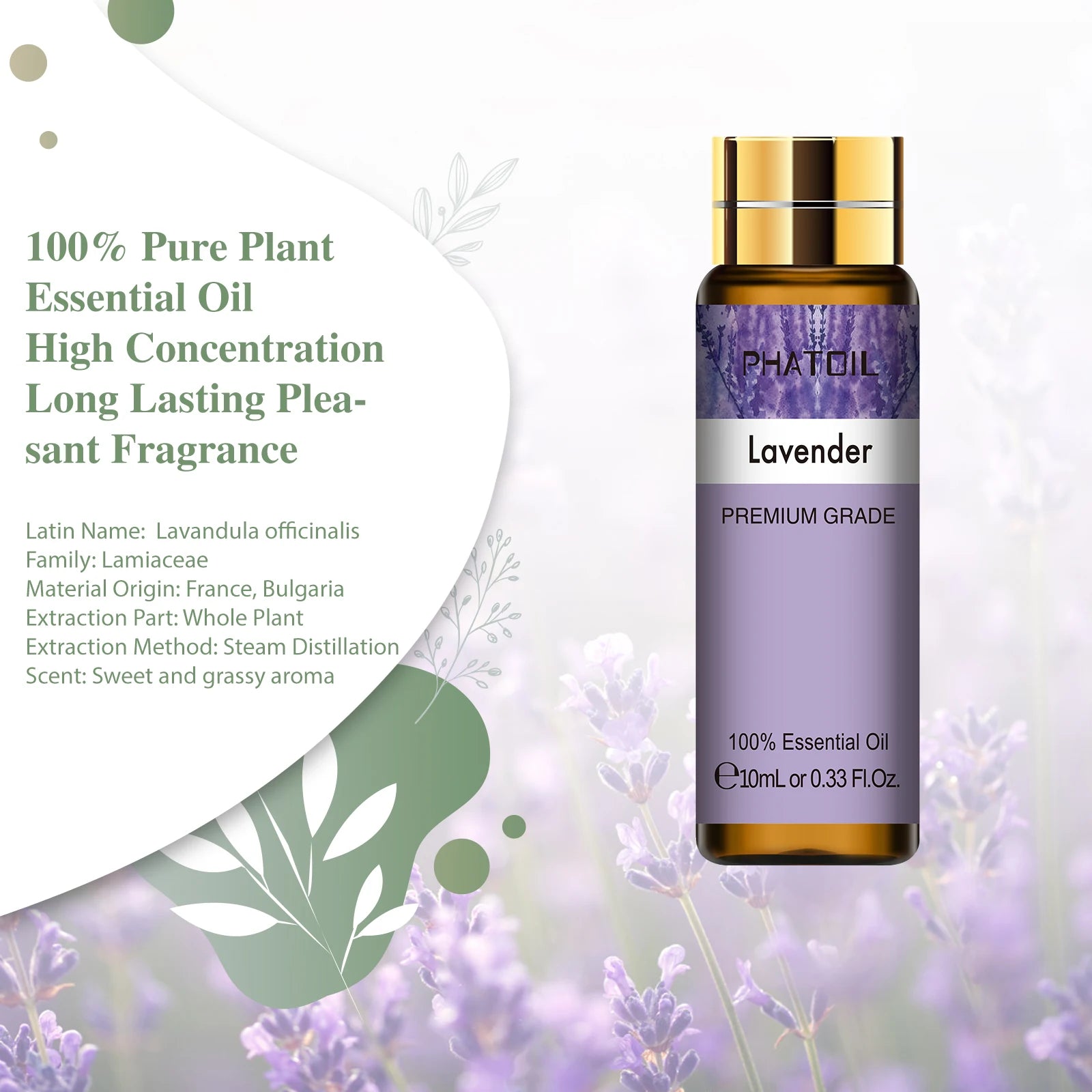 PHATOIL 10ml Sweet Orange Pure Essential Oil with Dropper for Humidifier Diffuser Myrrh Pine Needles Tangerine Thyme Aroma Oils HALALZEN