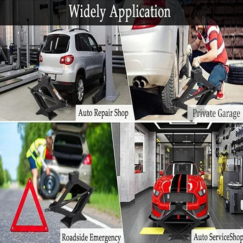 Car Jack 0.8T/1T/2T Portable Scissor Jack Labor Saving Hand Cranked For Tire Replacement Vehicle Repair Car SUV Van Repair Tool