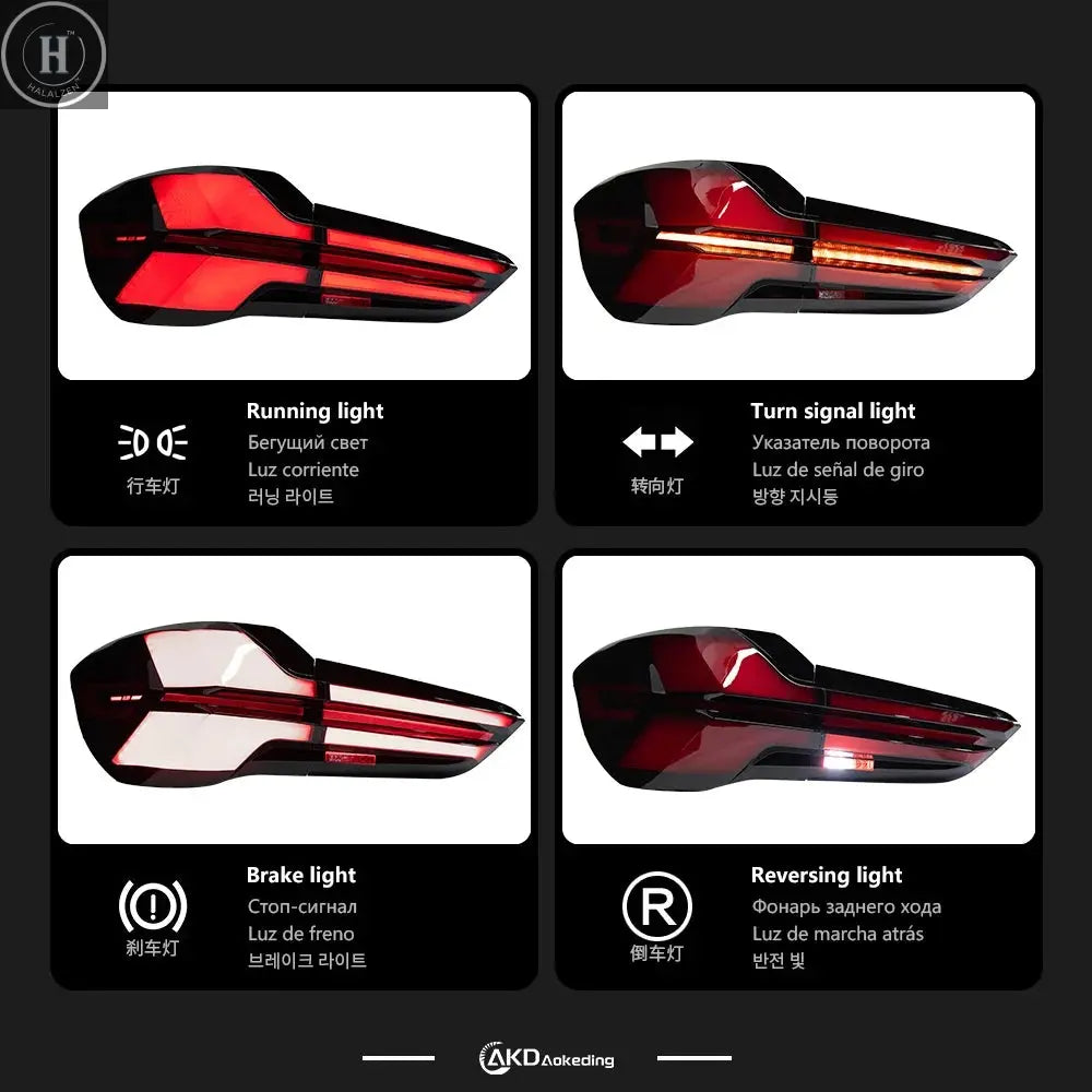 Car LED Tail Light Assemblies For BMW X1 F48 2014-2023 Auto Fog DRL Brake Turn Signal Lamp Plug and Play HALALZEN