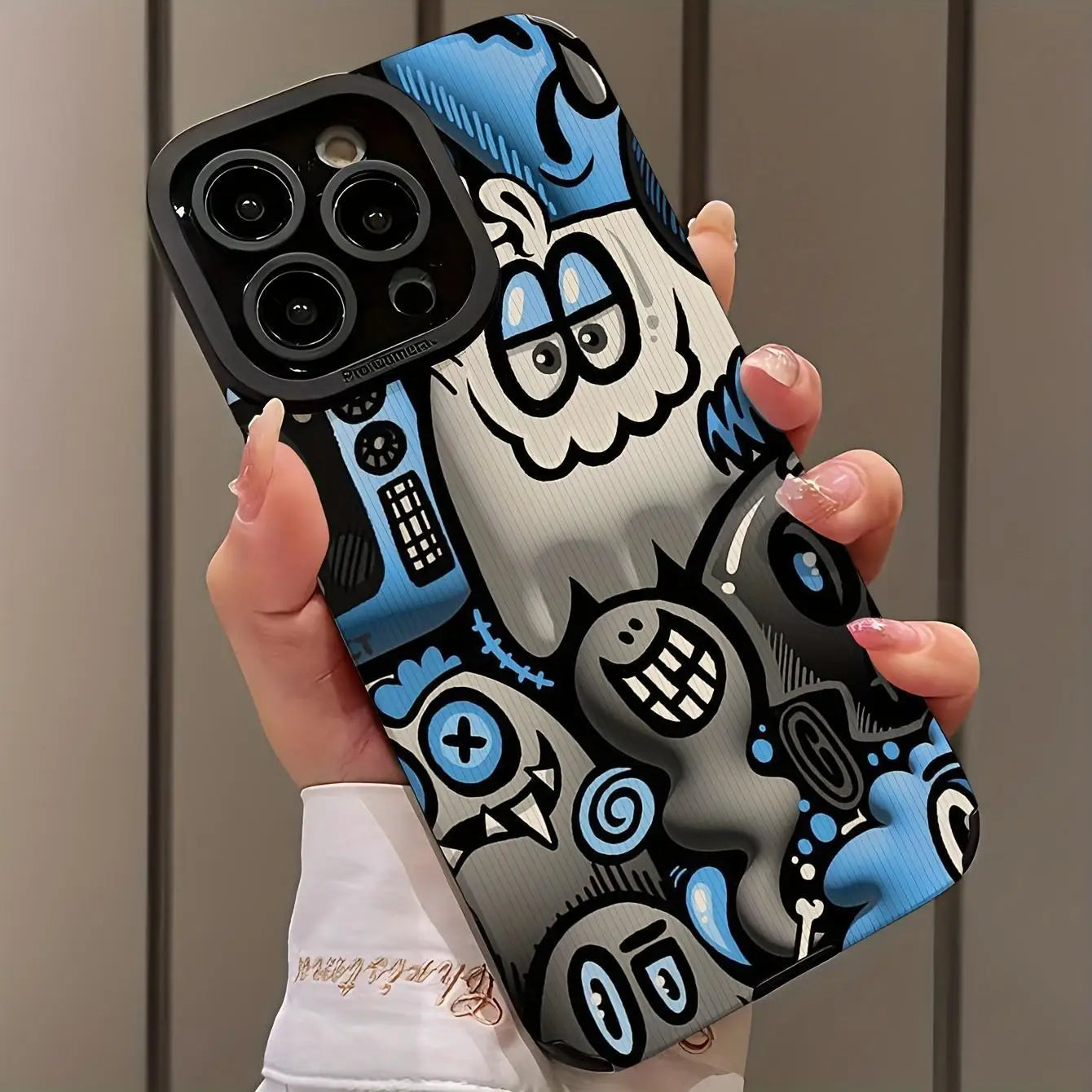 Creative Cartoon Graffiti Pattern Phone Case Protective Cover Compatible with IPhone IPhone 16 Pro Max 15 Pro 14Plus 13 12 11