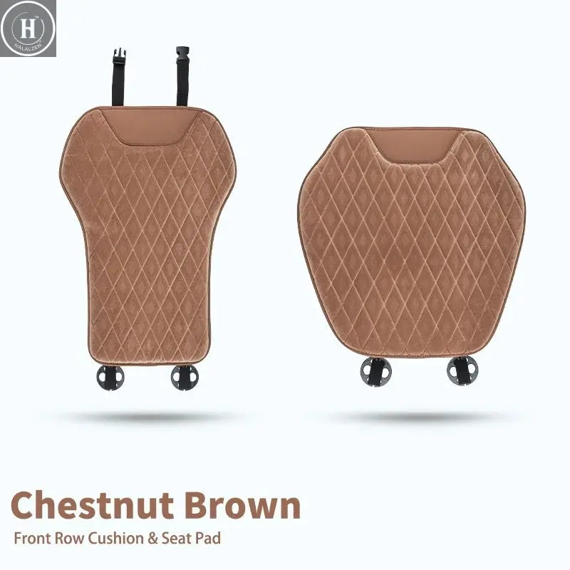 2Pcs Universal Fit Car Seat Mats Flannel Coverage Back Seat Supports Pad Protector Covers Non-Slip Cushion Interior Accessories HALALZEN