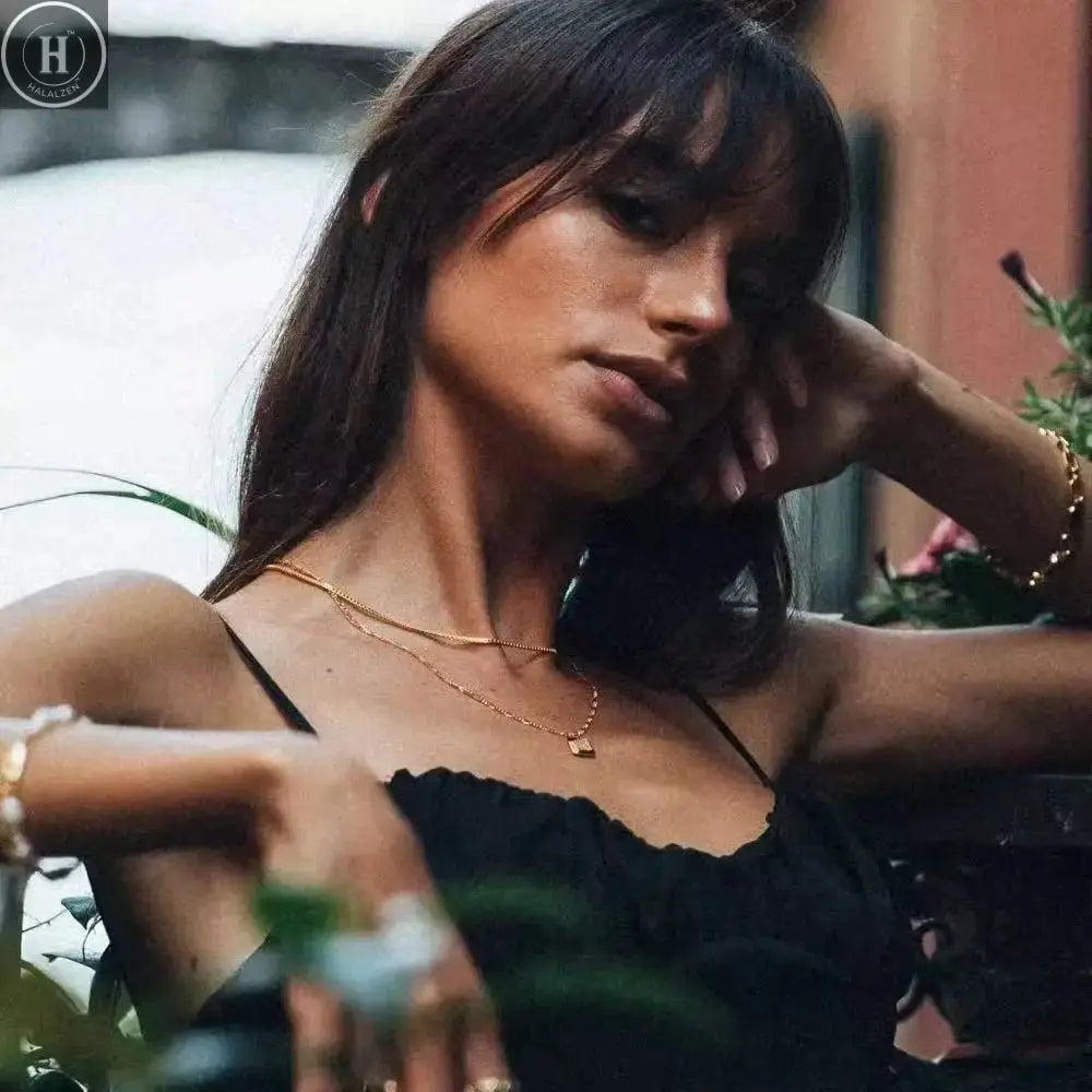 1.2mm Simple Stainless Steel Box Chain Necklace Gold Color Titanium Steel Men Necklace Fashion Women Jewelry Trend Accessories HALALZEN