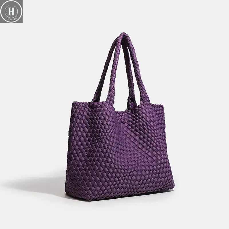 Large size women's tote bag Women's fashion bags 2024 Hot product Neoprene material women's hand-woven bag Large volume Tote bag HALALZEN