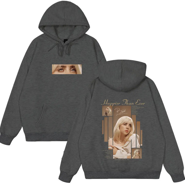 Happier Than Ever 2025 Hoodie Men Women Fashion Pop Music Pullover Hoodies Man Vintage Hip Hop Oversized Wears Cotton Tracksuits