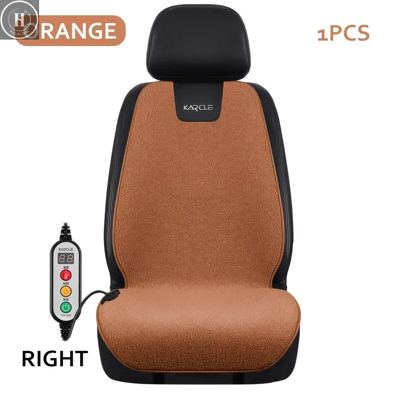 Heated Car Seat Cover Fleece Graphene Fast Car Seat Heater 12/24V Warm Plush Seat Protector Car Heating Mat Winter Seat Cushion HALALZEN