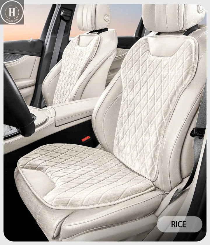 2Pcs Universal Fit Car Seat Mats Flannel Coverage Back Seat Supports Pad Protector Covers Non-Slip Cushion Interior Accessories HALALZEN