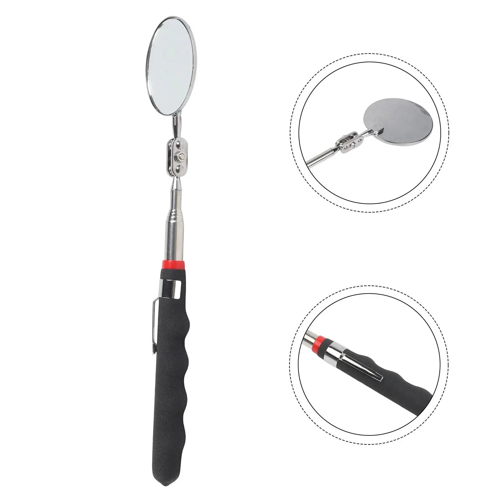 360 Degrees Inspection Mirror Adjustable Handle 24-72Cm Telescopic Mirror Telescopic Head Telescopic Folding Visitation Mirror