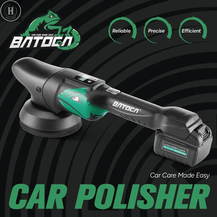 BATOCA S2 21V Cordless Car Polisher 5 Inch 8mm Dual Action Random Orbital Polishing Machine with Battery Kit HALALZEN