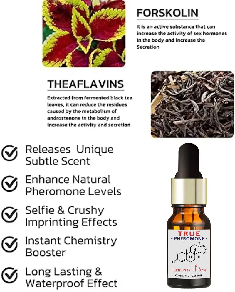 Pheromones attract the opposite sex, long-lasting essential oil suitable for business social events and date nights