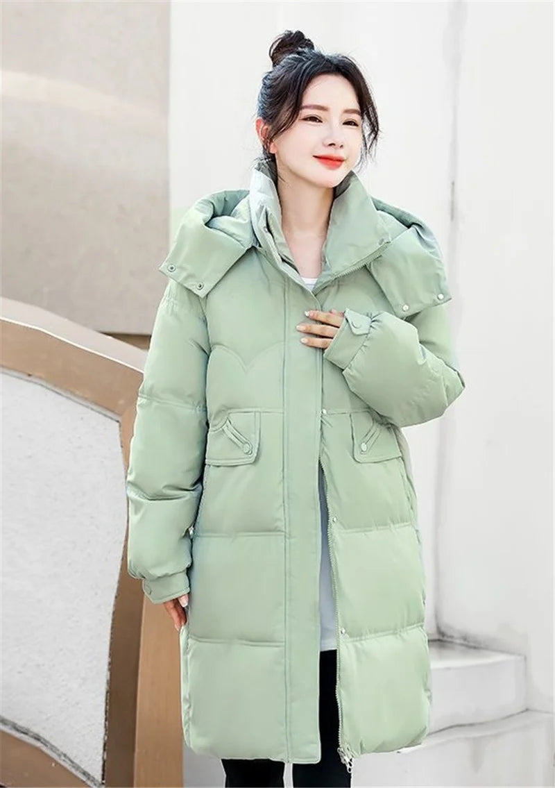 Winter Jacket Women's Parkas Coat 2023 New Long Coat Down Snow Wear Outerwear Female Hooded Waterproof Cotton Padded Parka