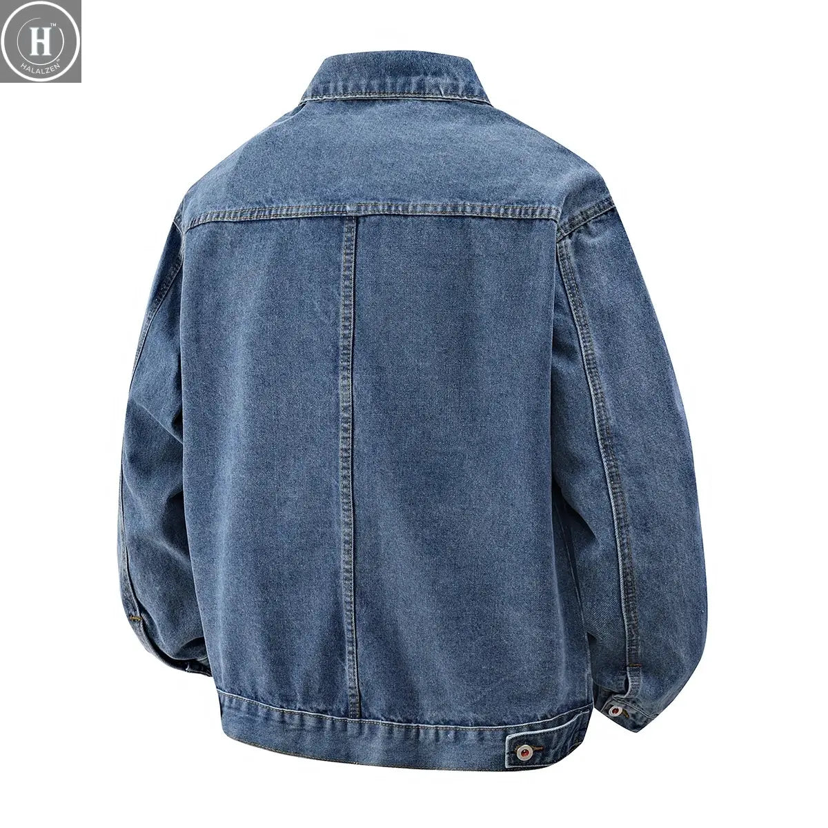 Autumn and Spring Fashion Trend Outdoor Sports Vintage Workwear Denim Jacket Men's Casual Loose Plus Size High Quality Outerwear HALALZEN