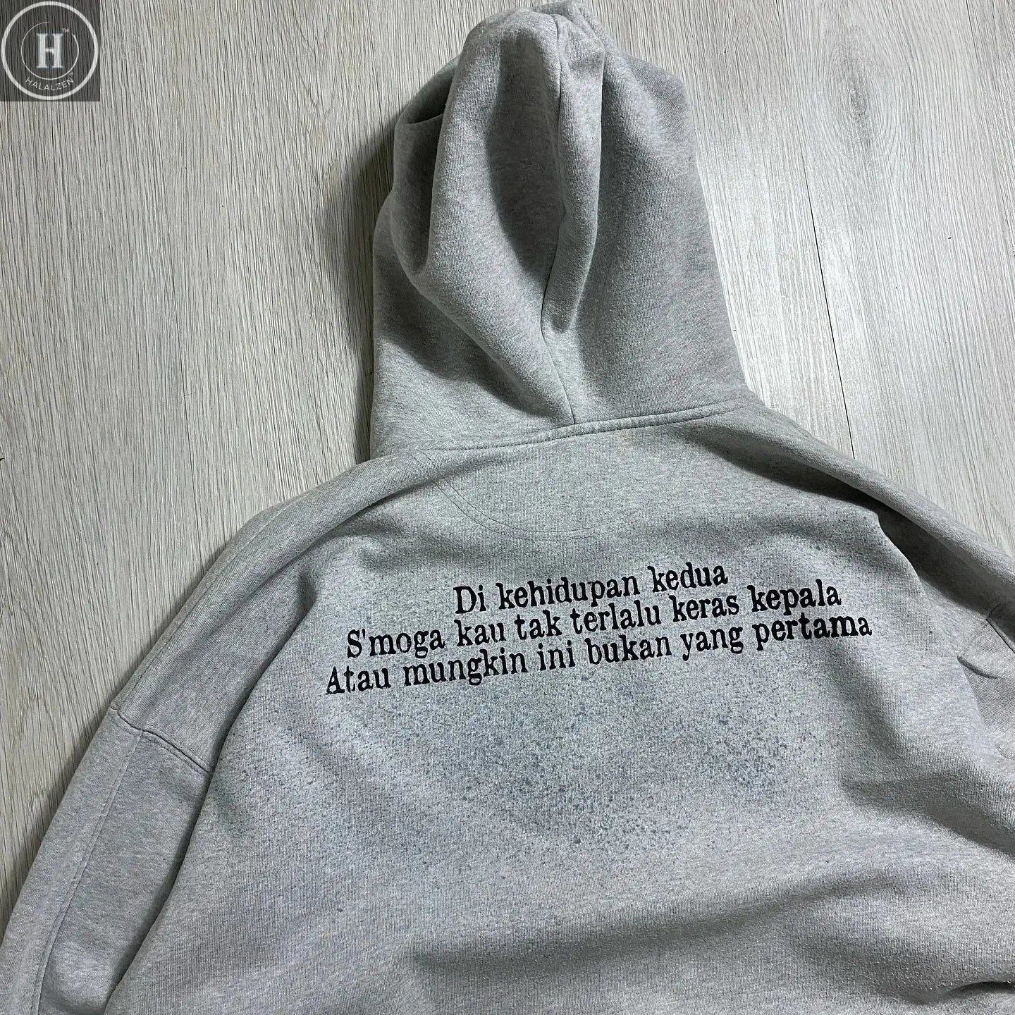 Mysterious tarot card printed hooded sweatshirt retro old splash ink Indonesian slogan trendy cardigan HALALZEN