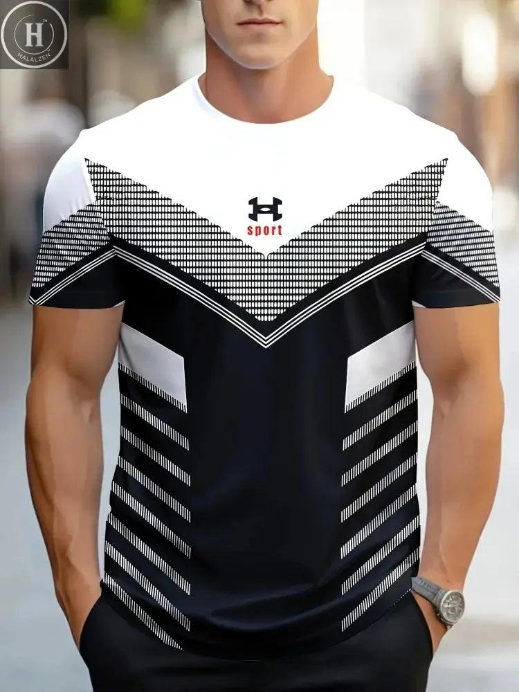 Camouflage 3D Print T-Shirt Fashionable Hip-Hop Street Style Men's Casual Crew Neck T-Shirt Summer Loose Fit Short Sleeve HALALZEN