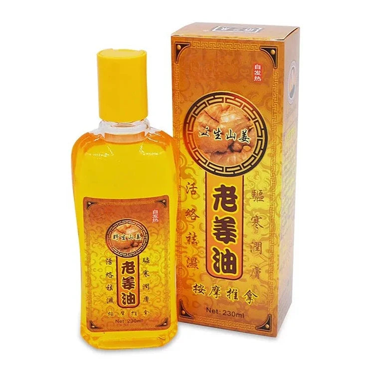Old Ginger Oil 230ML  Ginger Body Massage Essential Oil Scraping Open Back Pass Meridian Fever Beauty Salon SPA HALALZEN