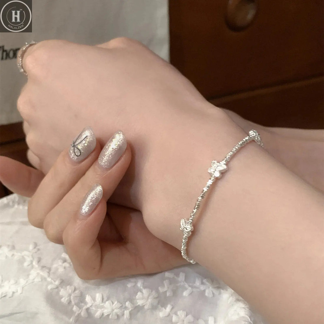 VENTFILLE 925 Sterling Silver Butterfly Bracelet for Girl Bead String Design Insect Fashion Versatile Jewelry Gift Dropshipping HALALZEN