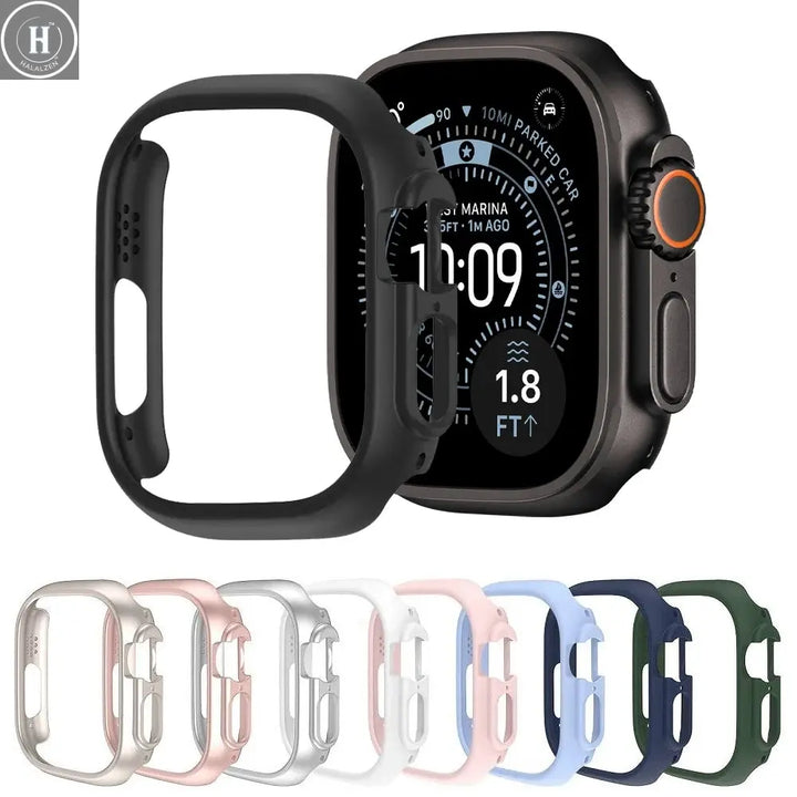 Cover Case For Apple Watch Ultra 2 3 49mm Accessories Hollow Hard PC Bumper Shell Protector iWatch Series Ultra 3 2 1 Protective HALALZEN