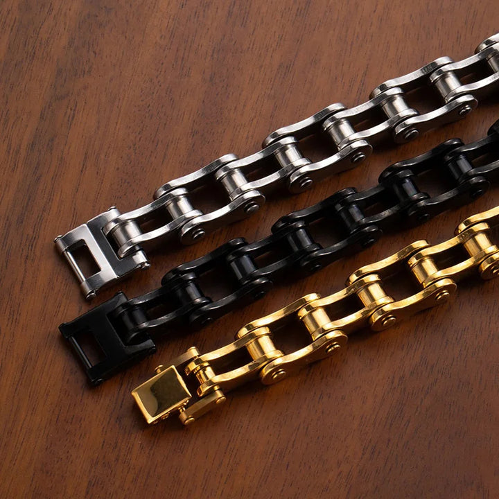 1Pcs Men's Stainless Steel Bracelet Creative Imitation Bicycle Chain Bracelet Trendy Punk Style Daily Wear Accessories