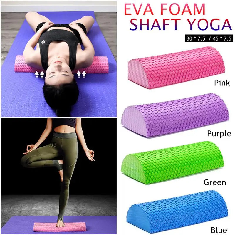 Half Round 30-45cm EVA Massage Foam Roller Yoga Pilates Fitness Equipment Balance Pad Yoga Blocks With Massage Floating Point