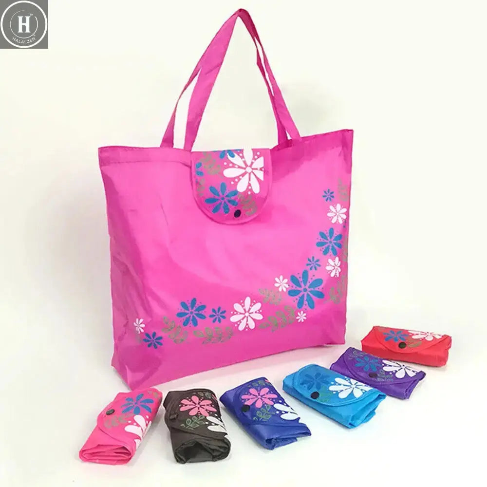 Butterfly Printing Non-woven Fabric Shopping Bag Foldable Reusable Tote Pouch Waterproof Storage Bag Women Travel Grocery Bags HALALZEN