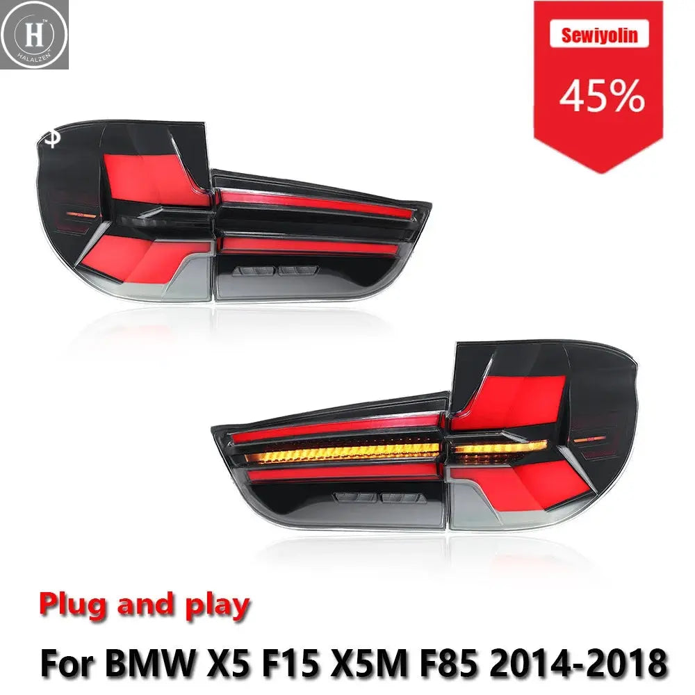 Car LED Tail Light Assemblies For BMW X5 F15 X5M F85 2014-2018  Auto Fog DRL Brake Turn Signal Lamp Plug and Play HALALZEN
