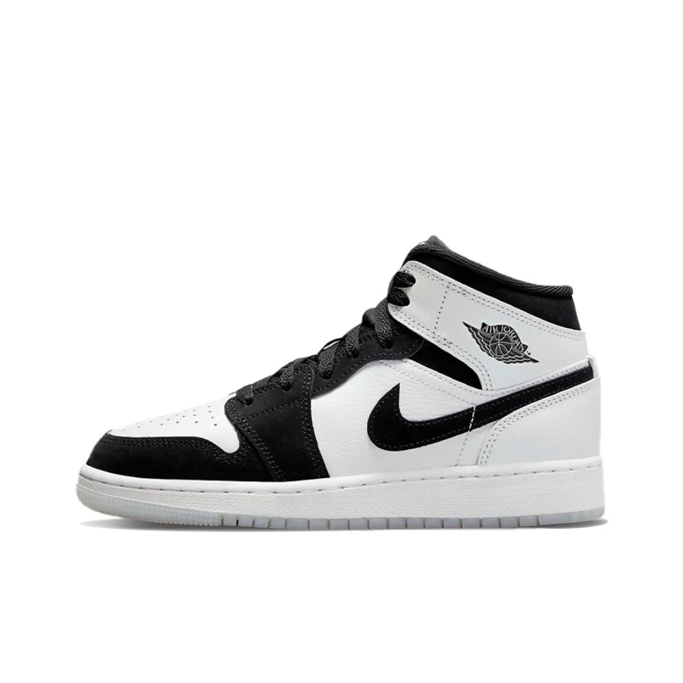 Original Air Jordan 1 Mid 'Oreo' GS Size For Women Classic Retro Basketball Sneakers Shoes