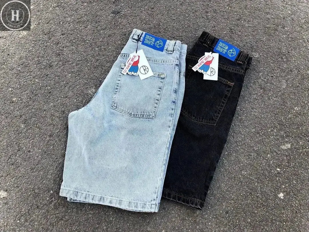 Streetwear Polar Big Boy orts Y2K Hip Hop Cartoon Print Five-Quarter Length Men's Jeans Pants for Autumn Season HALALZEN
