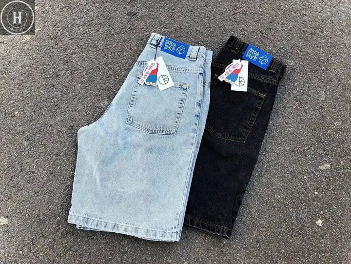Streetwear Polar Big Boy orts Y2K Hip Hop Cartoon Print Five-Quarter Length Men's Jeans Pants for Autumn Season HALALZEN