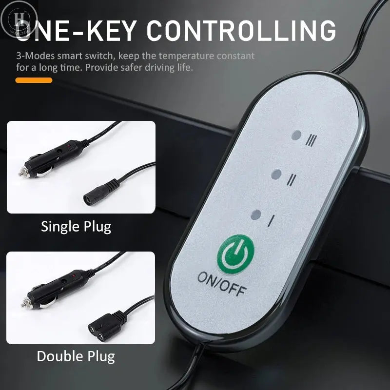 12V Heated Car Seat Cushion Cloth/Flannel Car Seat Heater Winter Warmer Seat Heating Car Accessories Heating Pads Set Universal HALALZEN