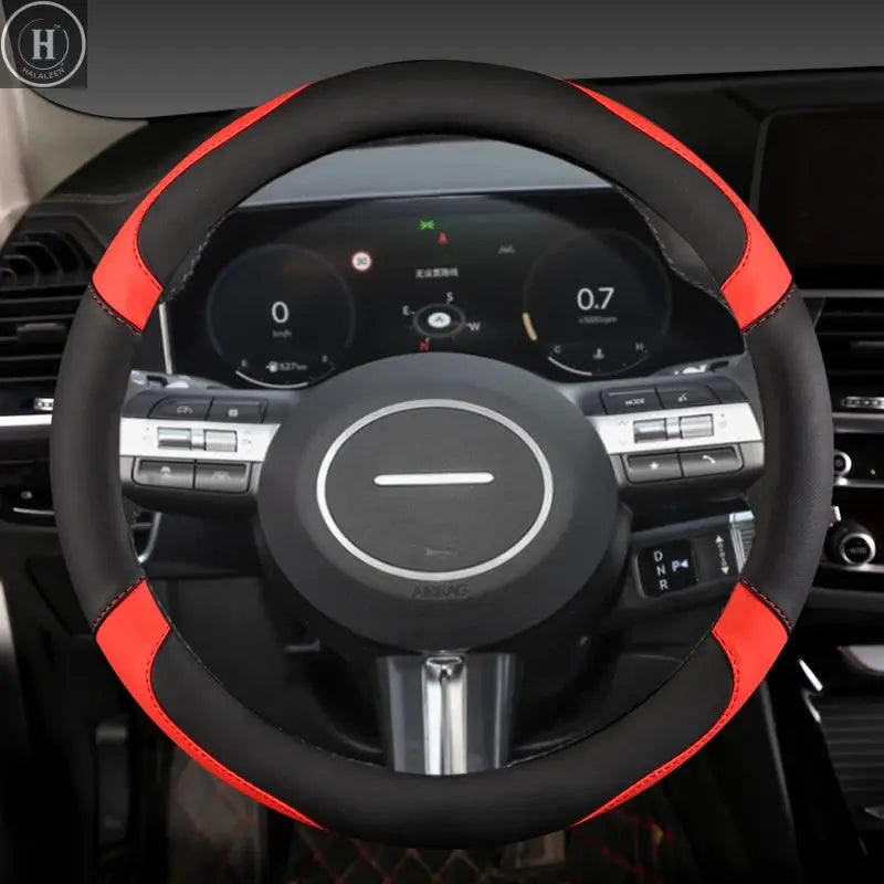 PU Leather Car Steering Wheel Cover For Hyundai  Sonata 10th 11th 2023-2025 Kona 2023-2025 Tucson 2023-2025 Auto Accessories HALALZEN