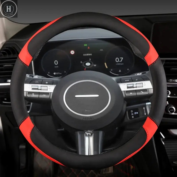 PU Leather Car Steering Wheel Cover For Hyundai  Sonata 10th 11th 2023-2025 Kona 2023-2025 Tucson 2023-2025 Auto Accessories HALALZEN