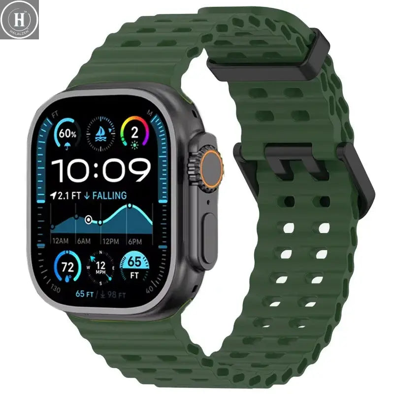 Ocean Strap For Apple Watch Band Ultra 3/2 49mm Series 11 10 46mm Sports Bracelet Wristband iWatch 9 8 7 6 5 SE 45mm 44mm Correa HALALZEN