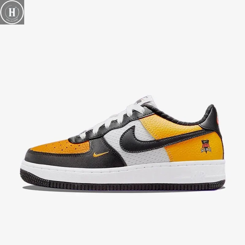 Nike genuine Air Force 1 children's low cut spliced wear-resistant board shoes DQ7779-700 HALALZEN