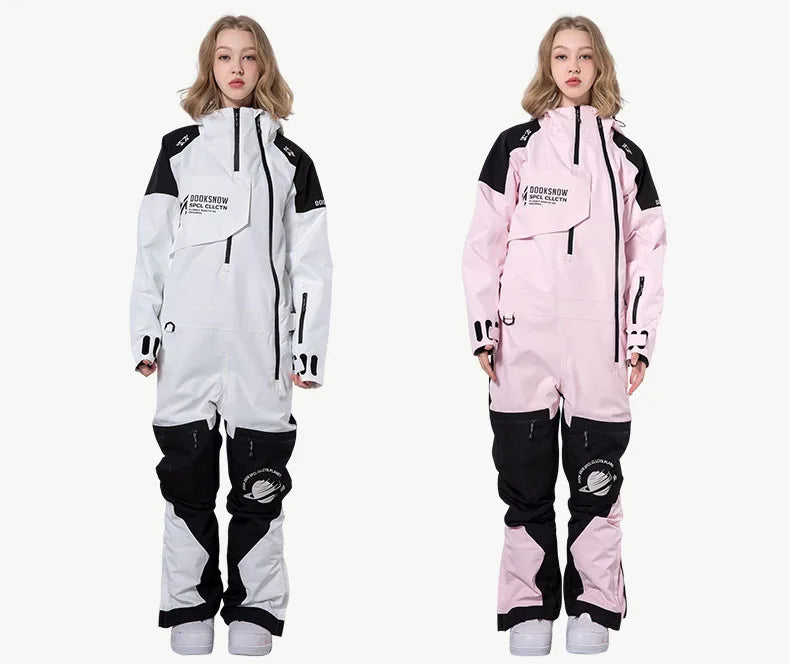 Winter 2025 New One Piece Snowsuit Women Outdoor Snowboard Men Overall Warm Windproof Waterproof Ski Jumpsuit Mountain Clothes