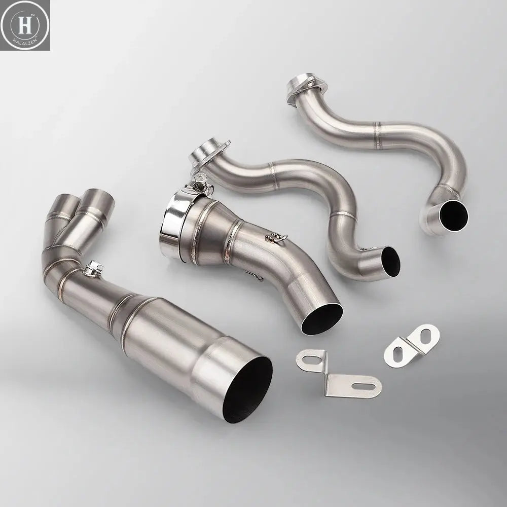 Carbon Fiber Moto Exhaust Escape Full System Muffler DB Killer Front mid Link Pipe for ER6N ER6F Versys 650 Z650 Ninja 650 HALALZEN