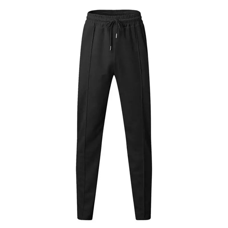 Men s Casual Elastic Waist Drawstring Trousers with Pockets Solid Color Streetwear Pants for Everyday Comfort Halalzen UK