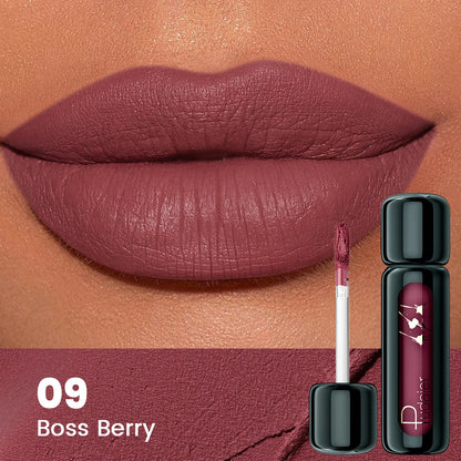 1pc Matte Velvet Lip Gloss, Highly Saturated Liquid Lip Mud, Non-Stick Long Lasting, All Skin Tones Compatible, 5 Shades Mixed P