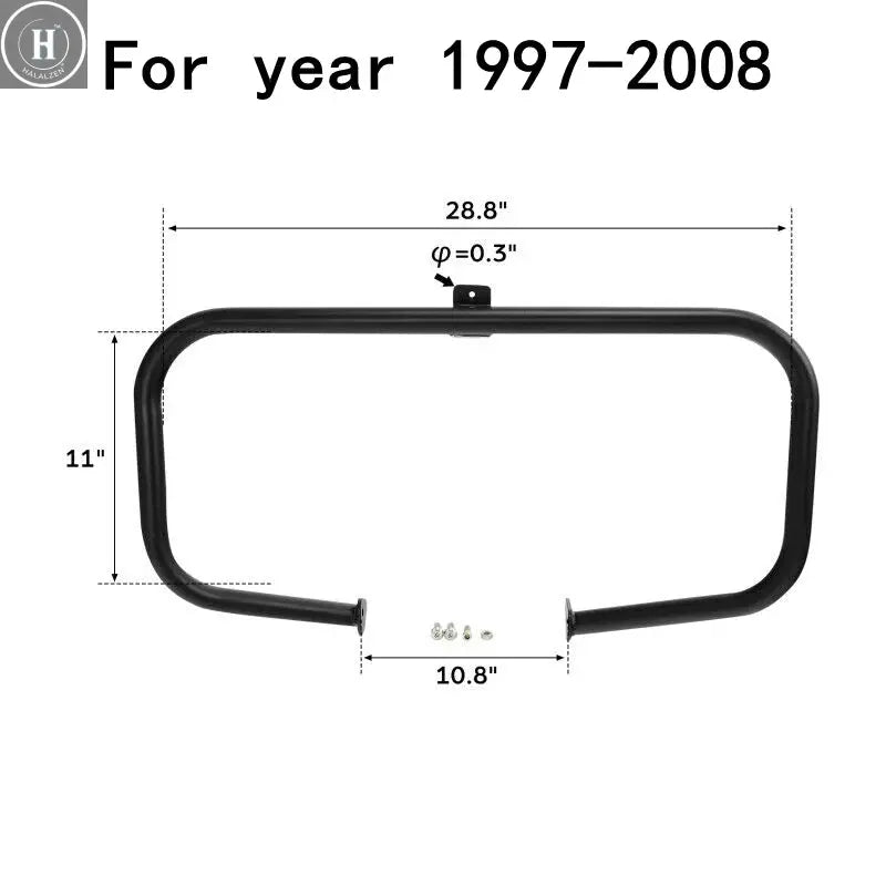 Motorcycle Bumper Engine Guard Highway Crash Bar For Harley Touring Road King Street Electra Glide FLHT FLTR 1997-2008 2009-2024 HALALZEN
