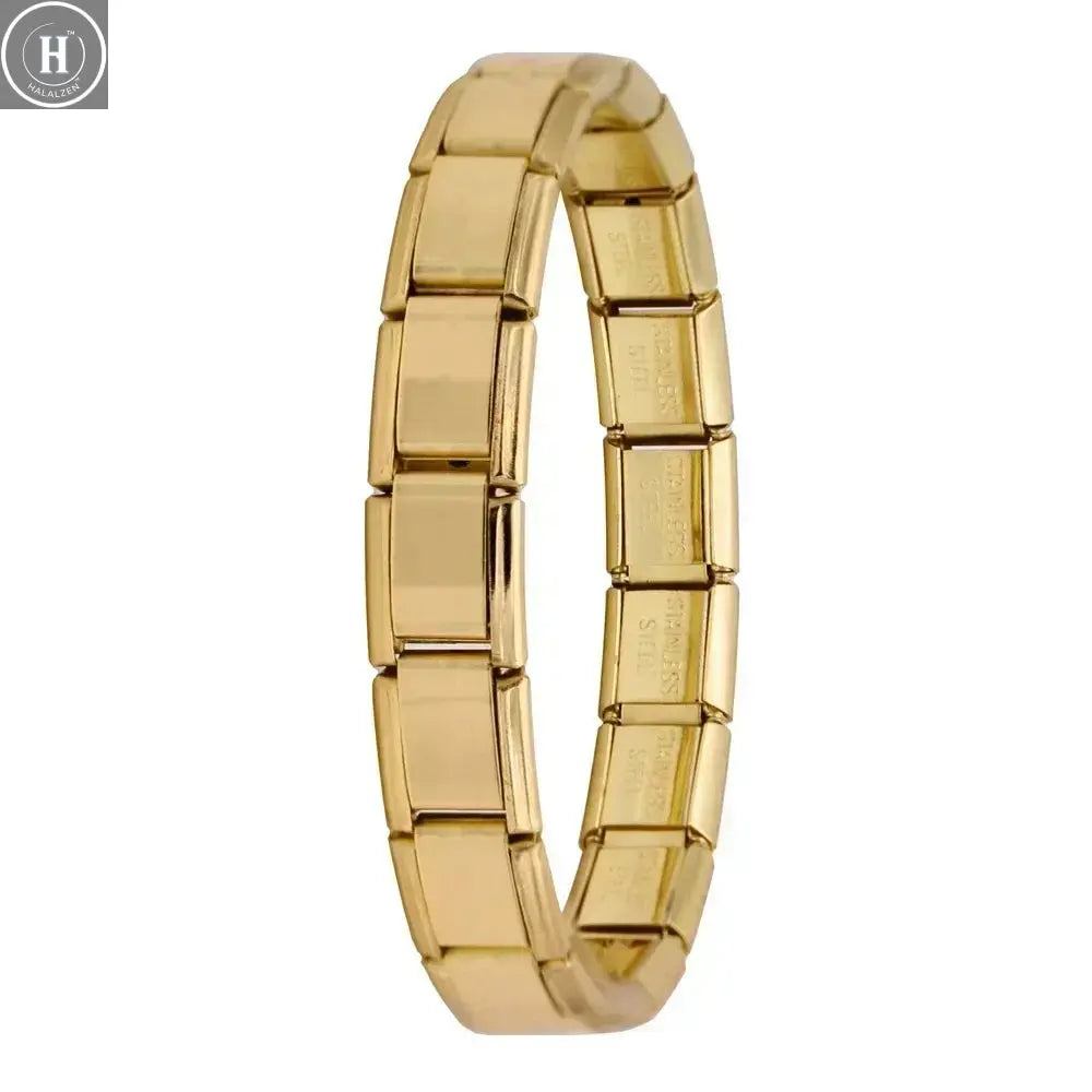 Hapiship New Women's Jewelry 9mm Width Italian Elastic Charm Bracelet Fashion Stainless Steel Bangle ST- HALALZEN