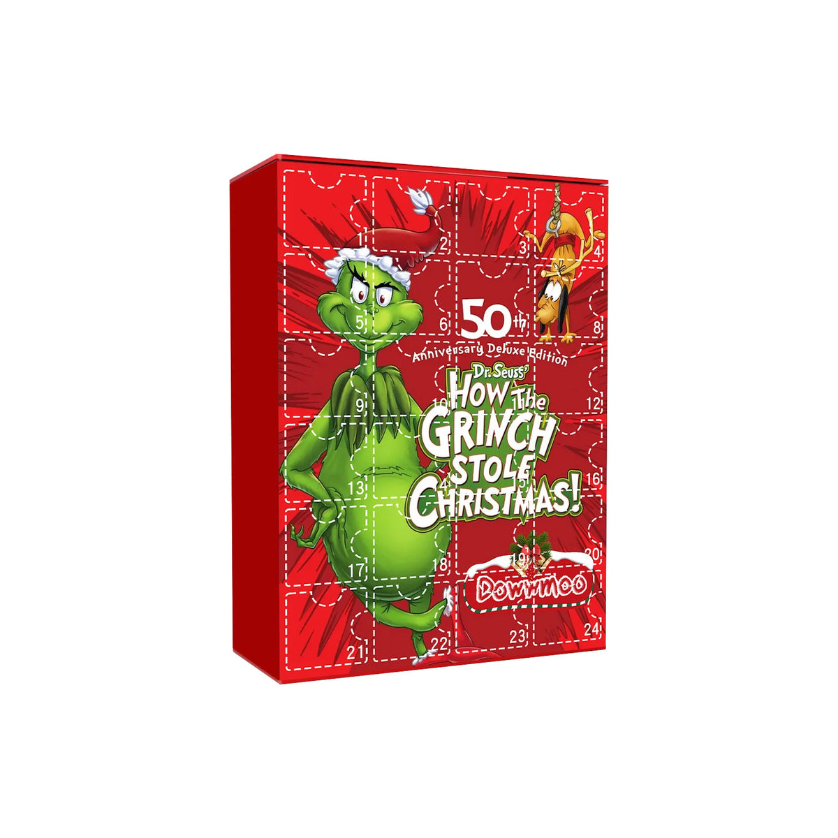 Pet/child Christmas Cartoon Toy Blind Box, Green Furley Grinch Series 24 Grids, Holiday Room Decoration - Resin